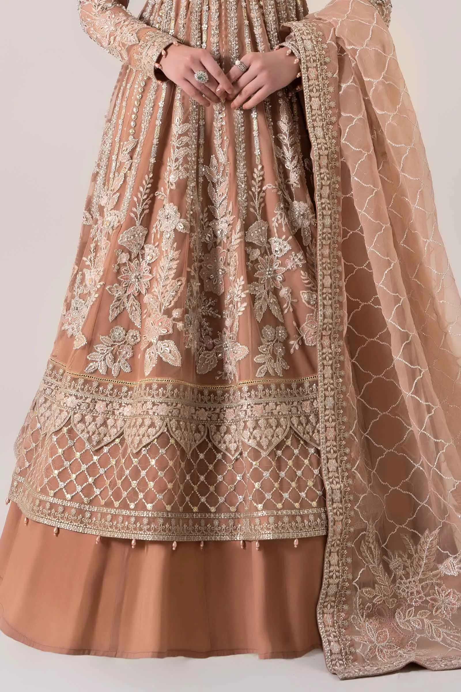 3 Piece Embroidered Net Suit | BDS-2804