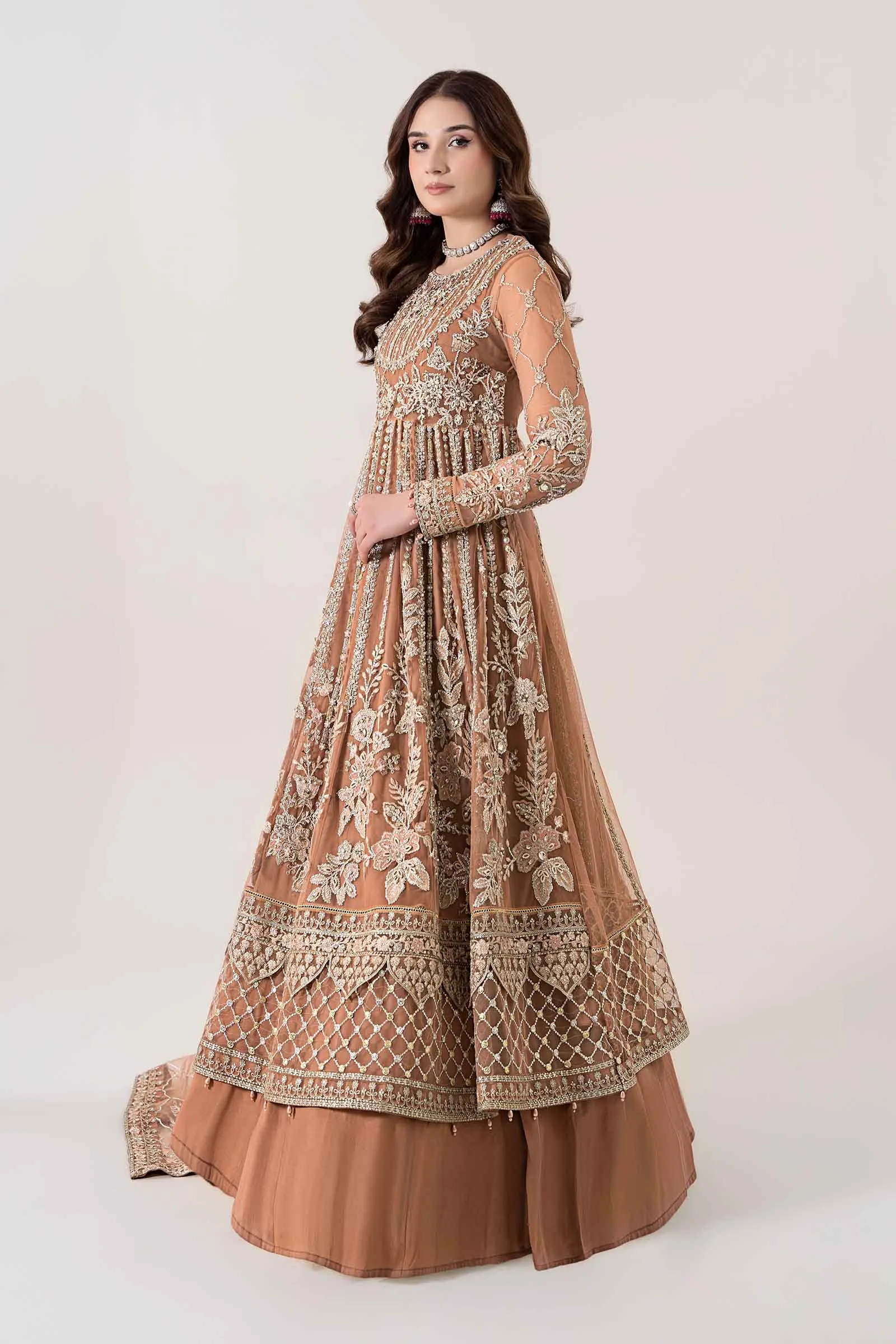 3 Piece Embroidered Net Suit | BDS-2804