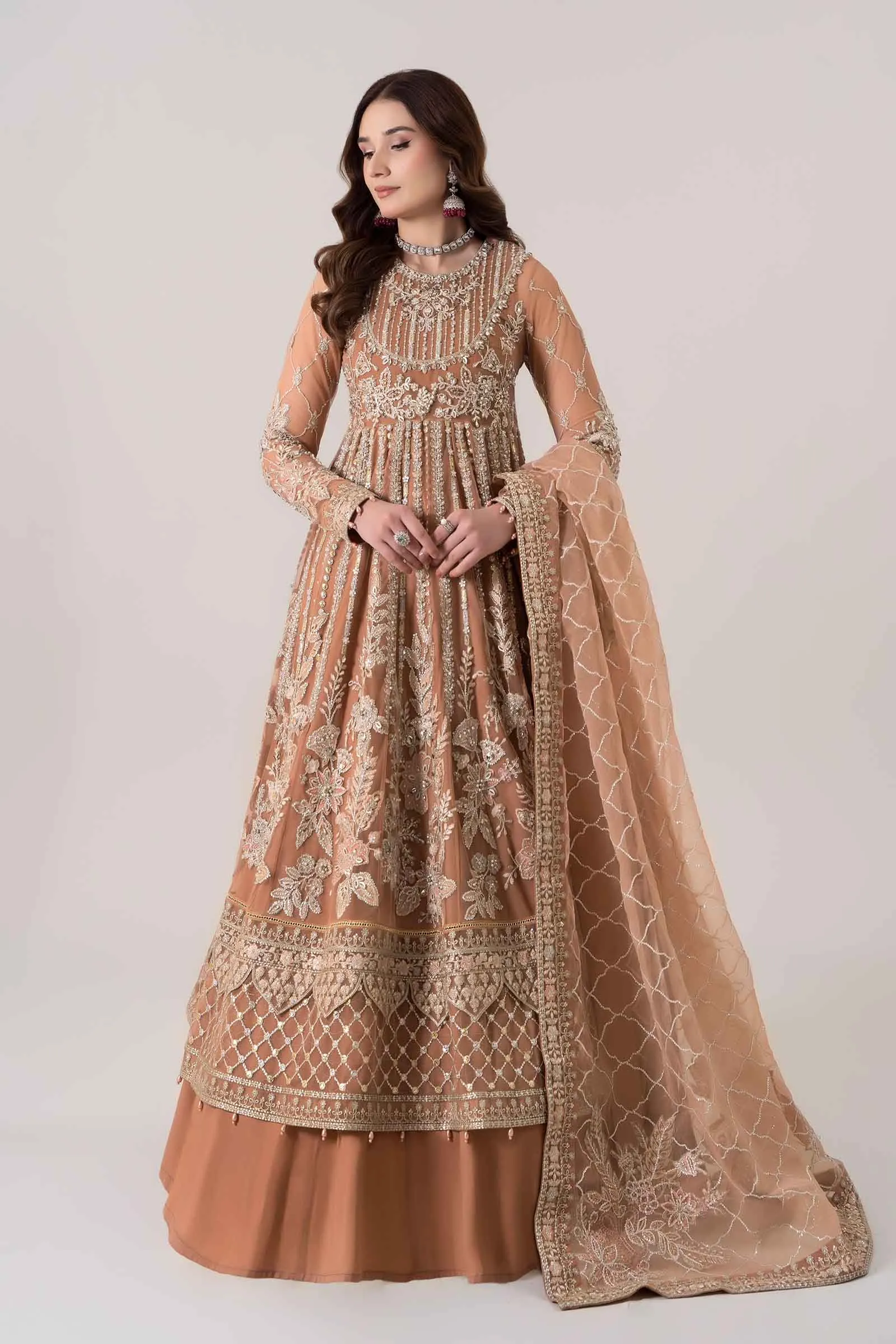 3 Piece Embroidered Net Suit | BDS-2804