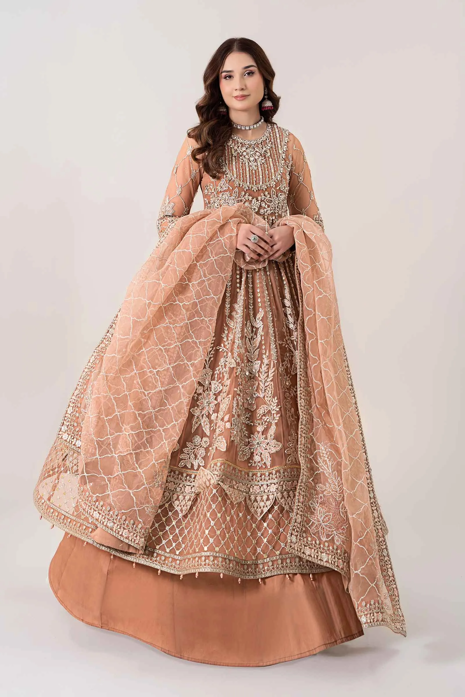 3 Piece Embroidered Net Suit | BDS-2804
