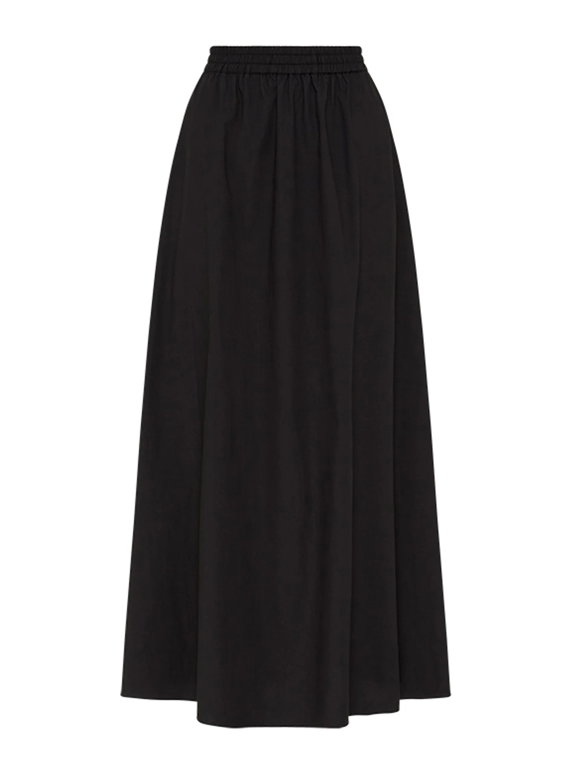 Black cotton relaxed everyday skirt
