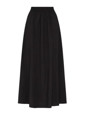Black cotton relaxed everyday skirt