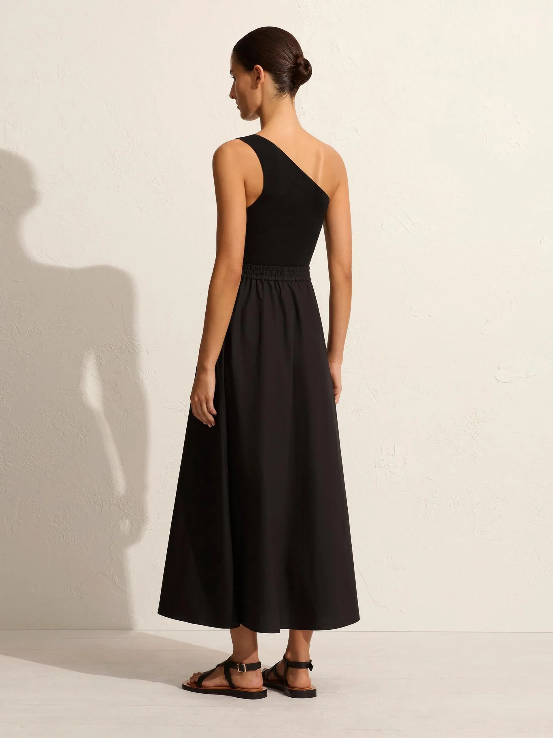 Black cotton relaxed everyday skirt