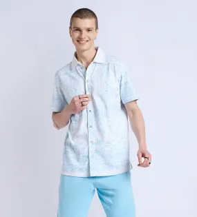 Blue Airy Bandana Shirt For Men