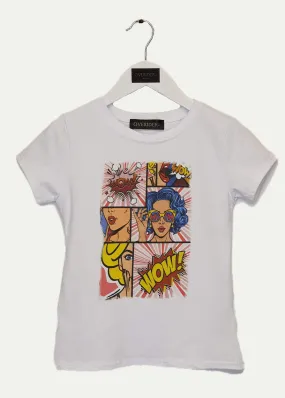 BLUE HAIR  - Girls Comic Art T-Shirt