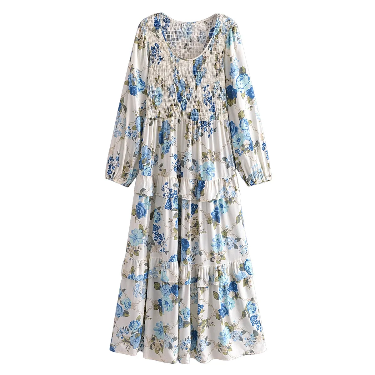 Boho Maxi Dress - Gown - Adrienne Blue Naomie - Bohemian Style - Elegant Evening Dress