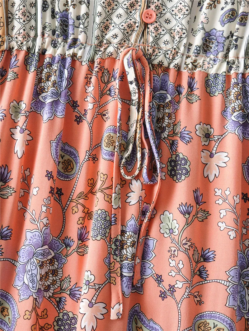 Boho Maxi Dress, Off  Shoulder Sundress, Pink Calla