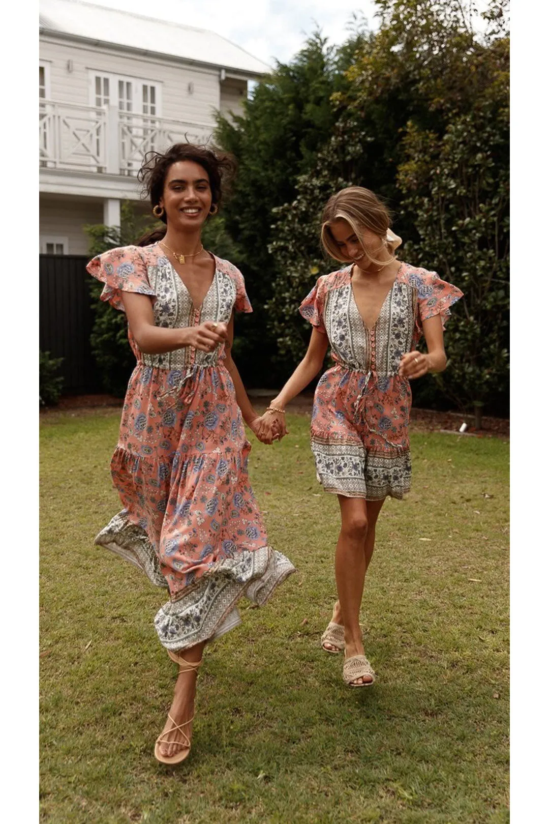 Boho Maxi Dress, Off  Shoulder Sundress, Pink Calla