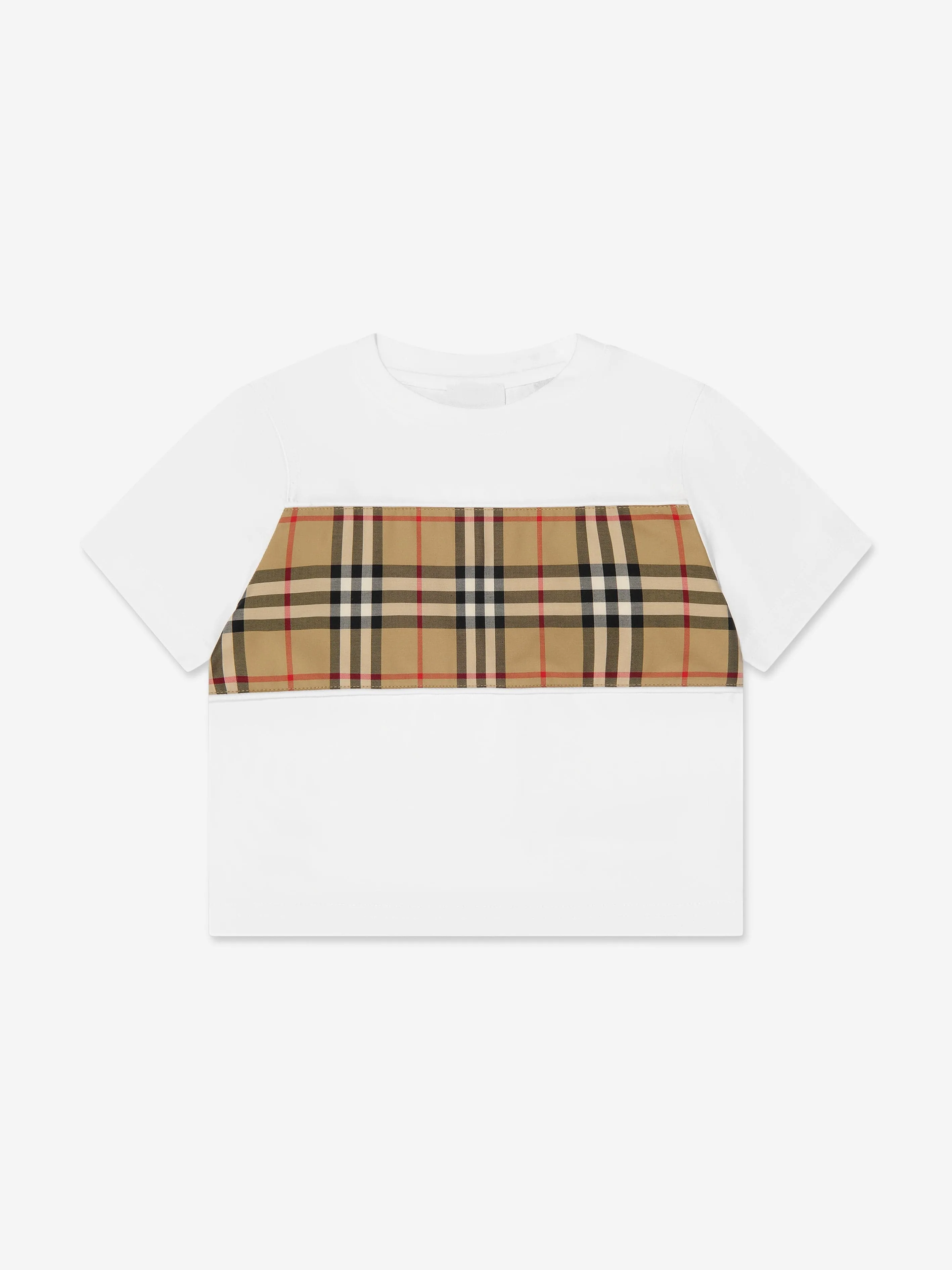 Burberry Girls Cedar Check T-Shirt in White