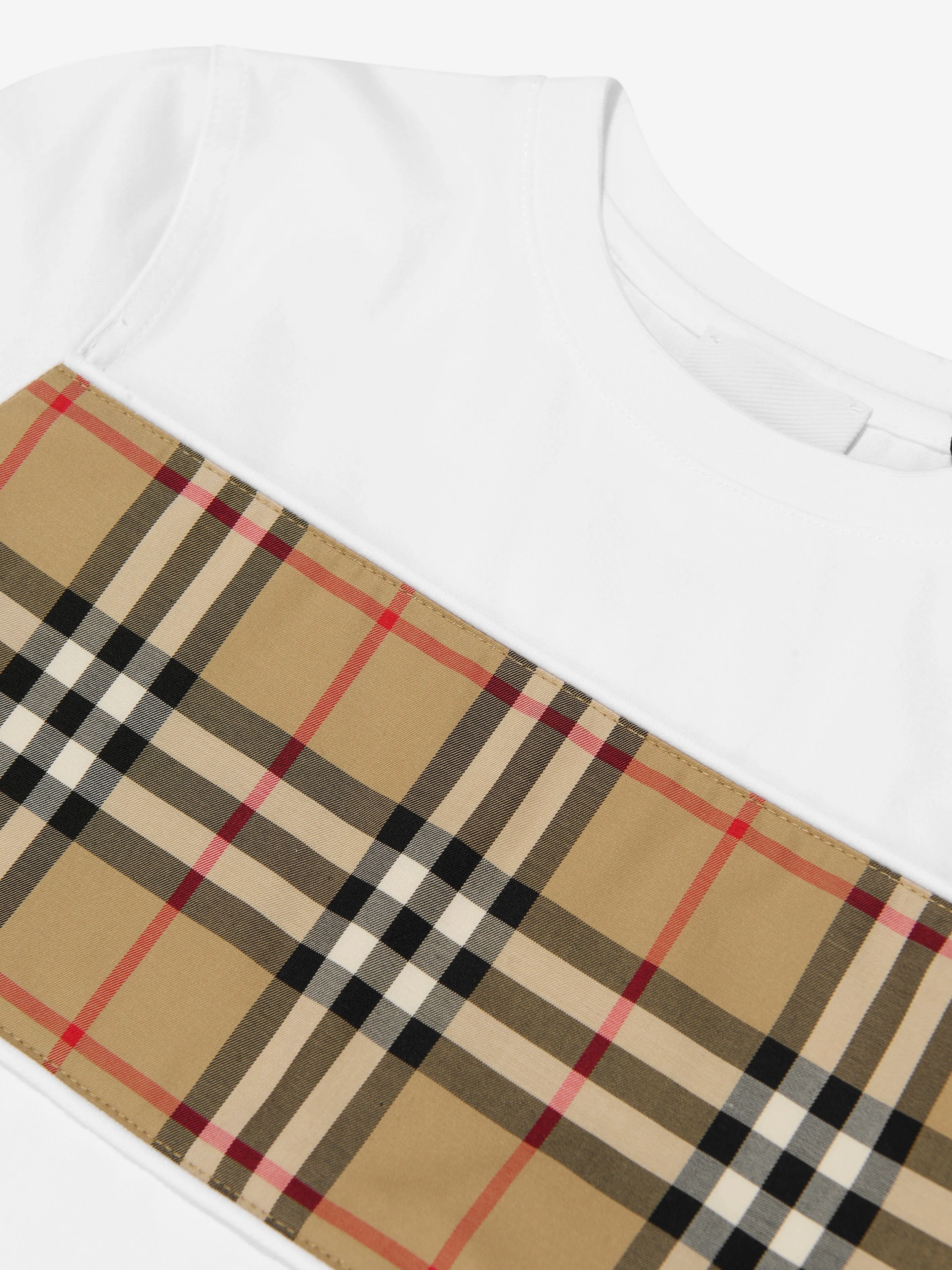 Burberry Girls Cedar Check T-Shirt in White