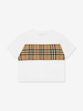 Burberry Girls Cedar Check T-Shirt in White
