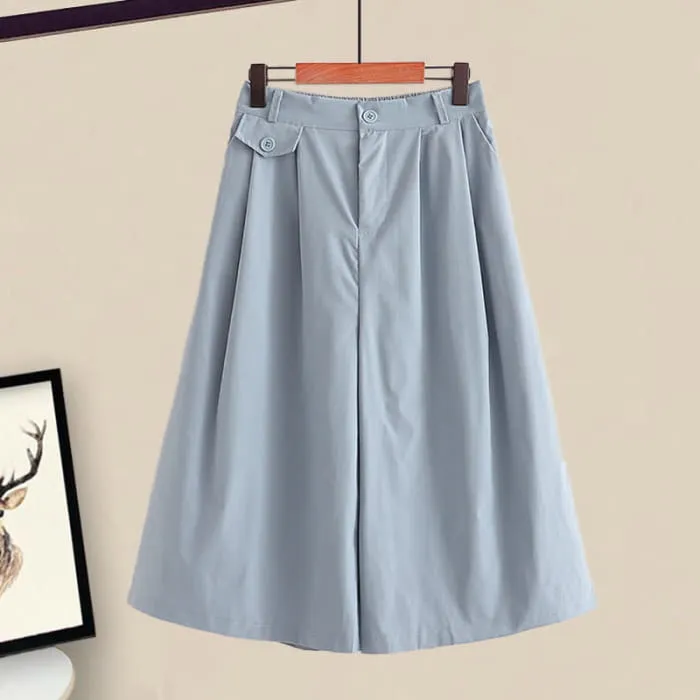 Cartoon Bear Letter Print T-Shirt Pantskirt Set
