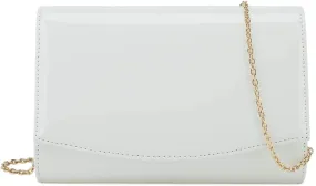 CHARMING TAILOR Patent Leather Flap Clutch Classic Elegant Evening Bag Chic Dress Purse