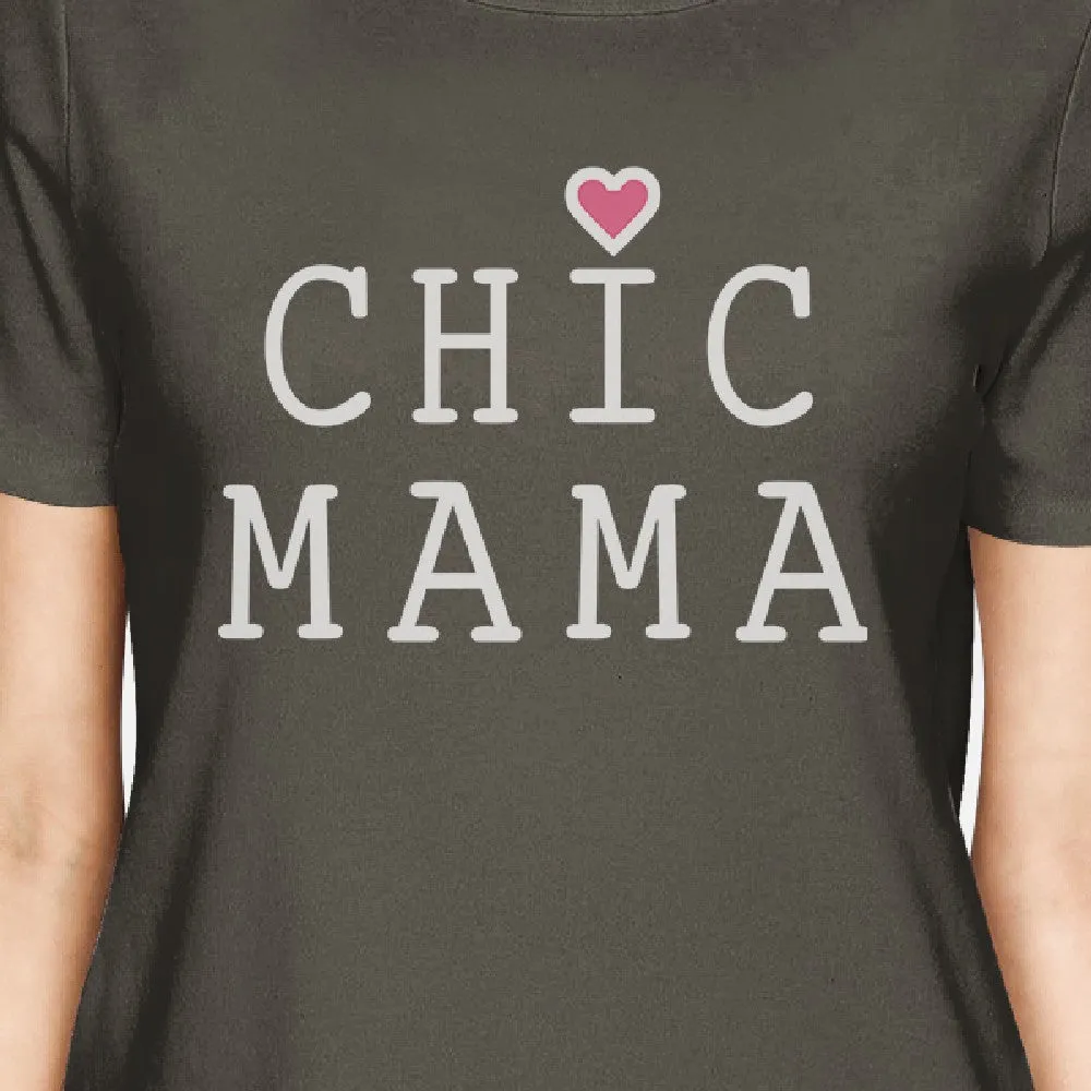 Chic Mama Women's Dark Grey Cool Summer Top Gifts For New Mothers