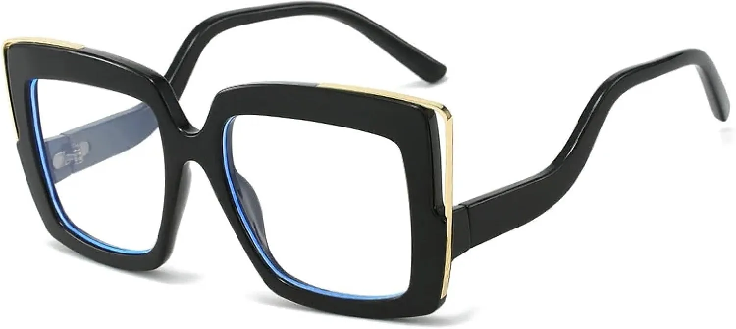 Chic Vintage Sunglasses Men Women Retro Fashion Oversized Frame Sun Glasses Uv400 Shades Cool Curved Leg
