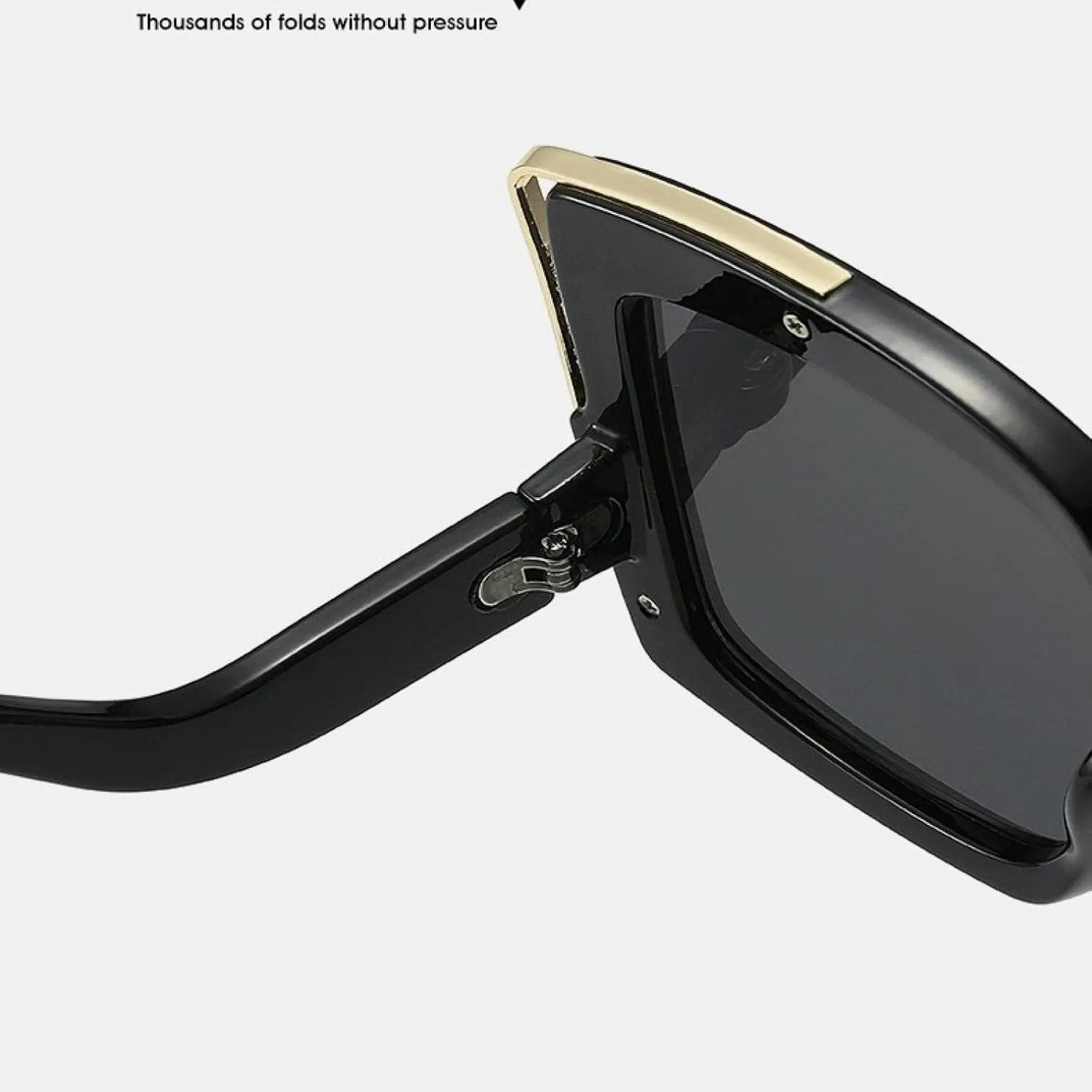 Chic Vintage Sunglasses Men Women Retro Fashion Oversized Frame Sun Glasses Uv400 Shades Cool Curved Leg