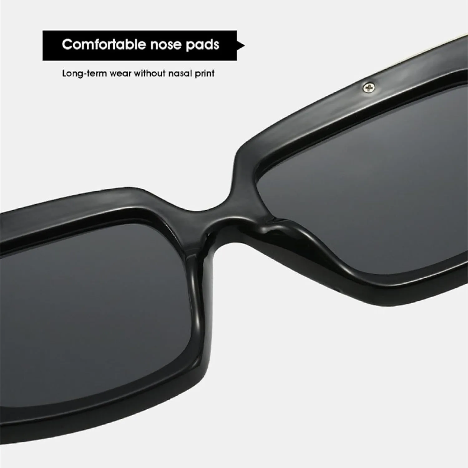 Chic Vintage Sunglasses Men Women Retro Fashion Oversized Frame Sun Glasses Uv400 Shades Cool Curved Leg