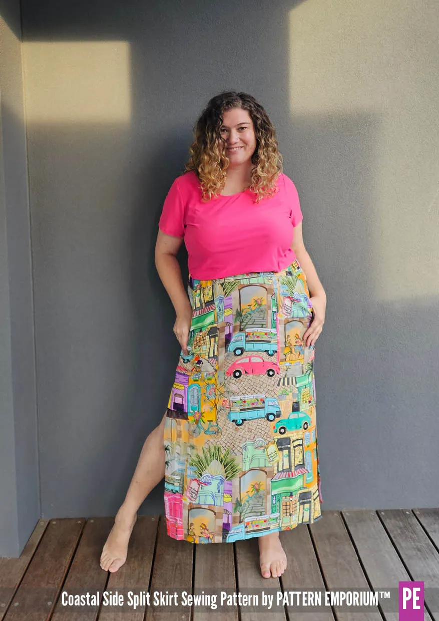 Coastal | Woven Side Split Skirt Sewing Pattern