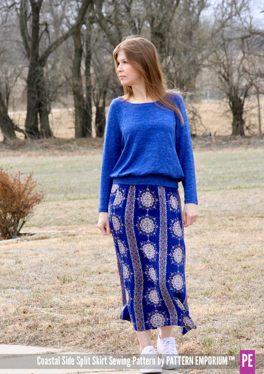 Coastal | Woven Side Split Skirt Sewing Pattern