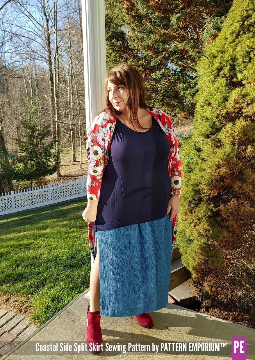 Coastal | Woven Side Split Skirt Sewing Pattern