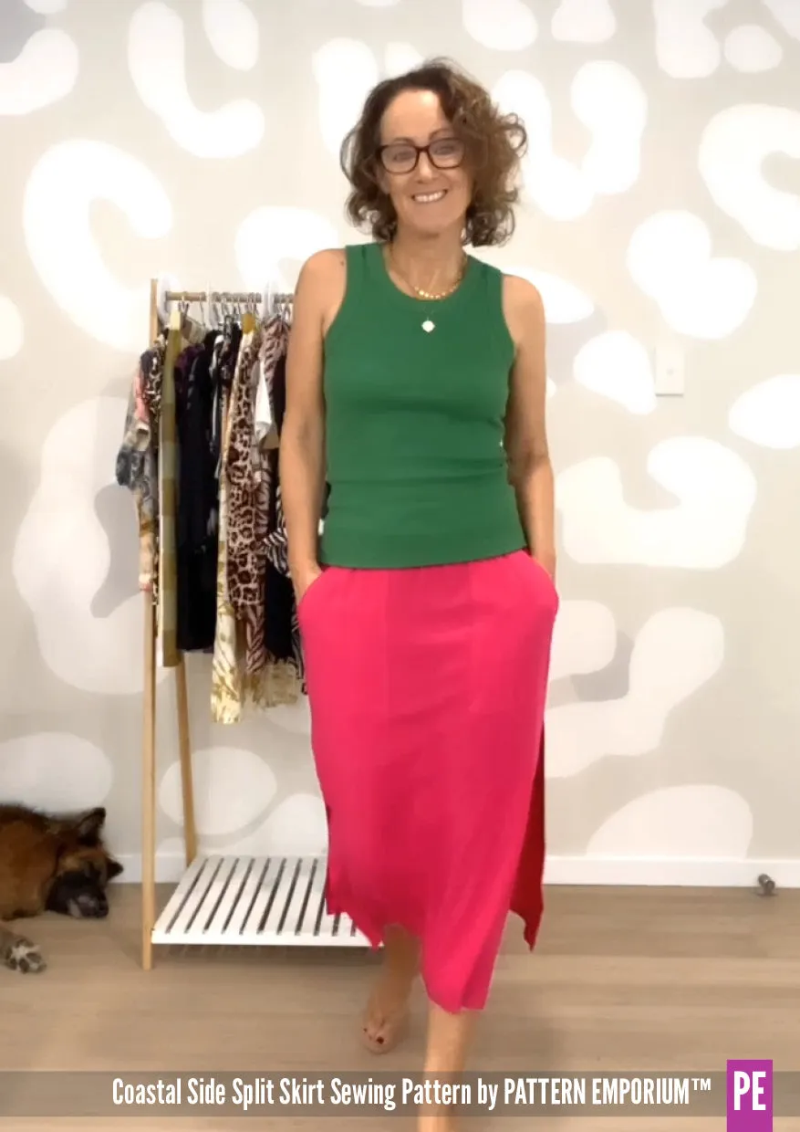 Coastal | Woven Side Split Skirt Sewing Pattern