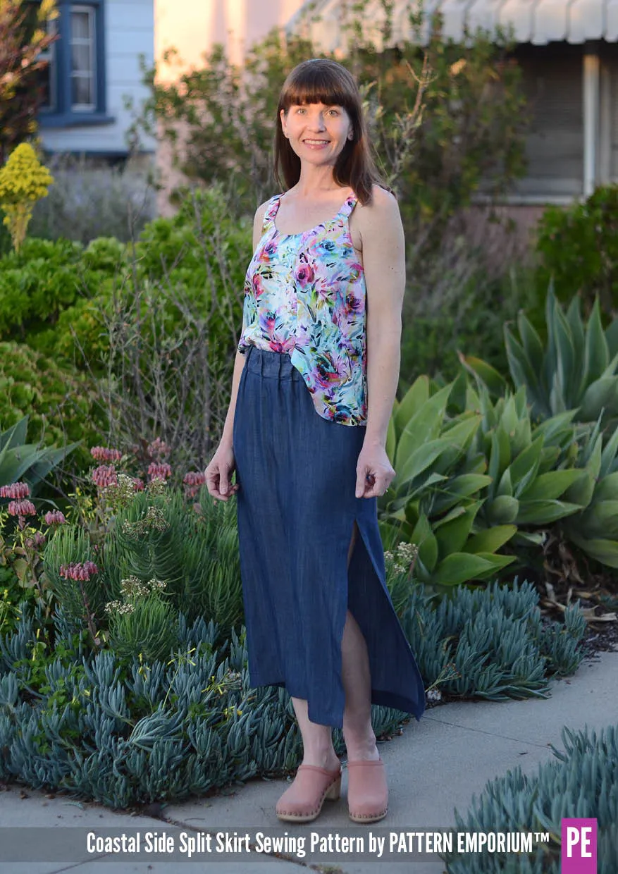Coastal | Woven Side Split Skirt Sewing Pattern