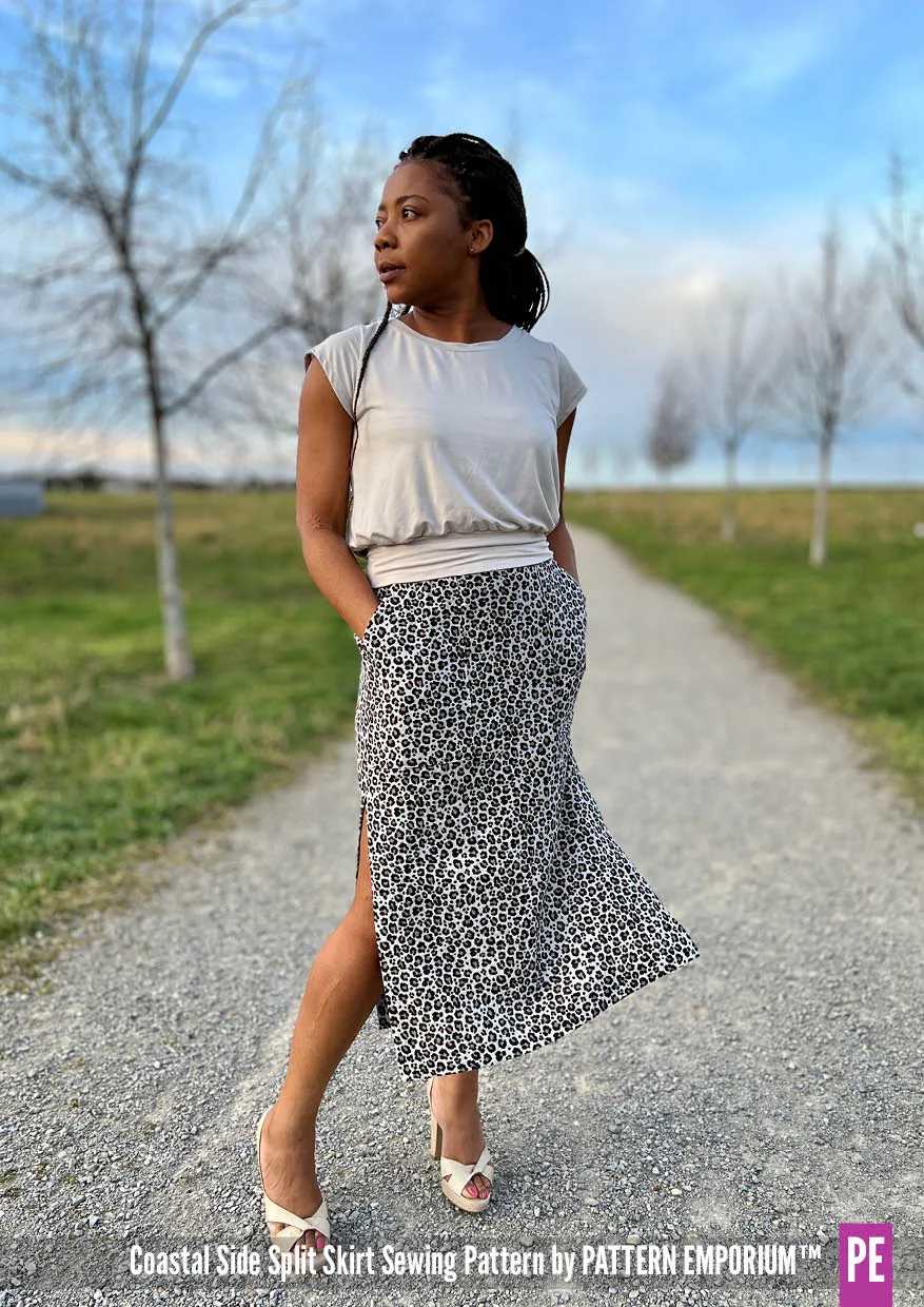 Coastal | Woven Side Split Skirt Sewing Pattern