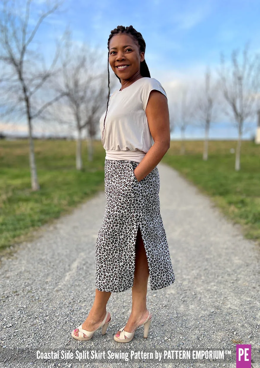 Coastal | Woven Side Split Skirt Sewing Pattern
