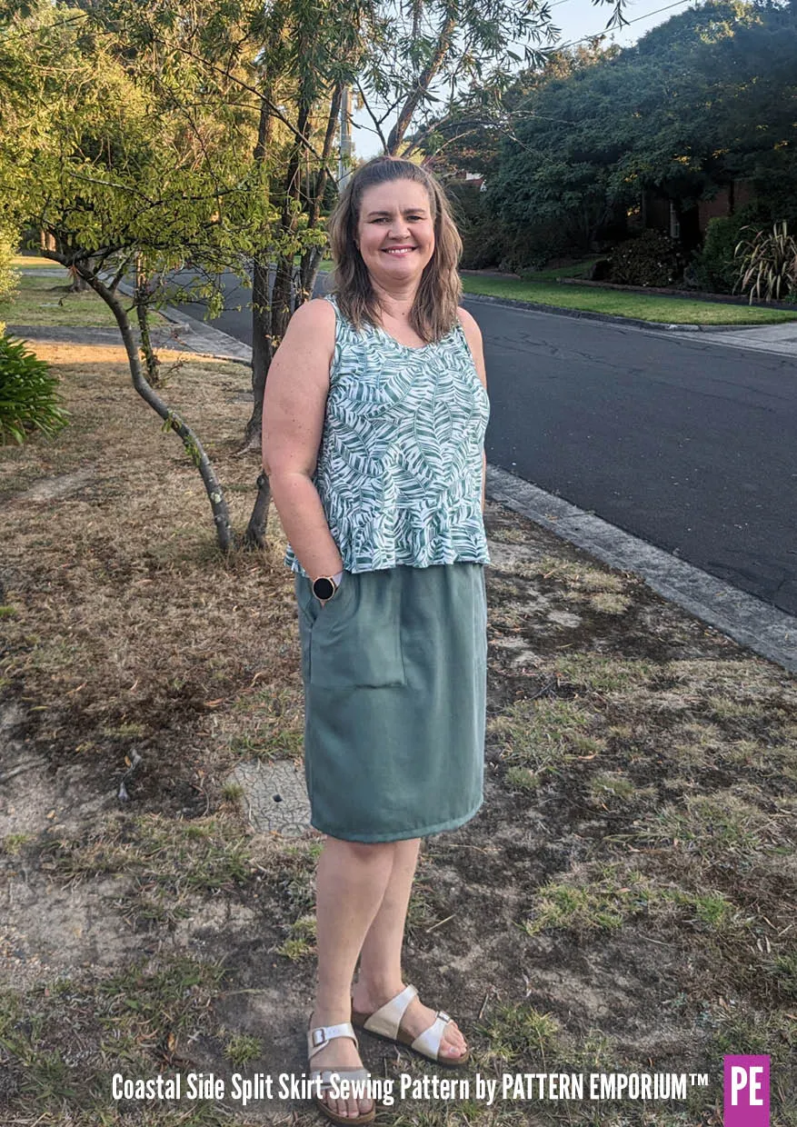 Coastal | Woven Side Split Skirt Sewing Pattern