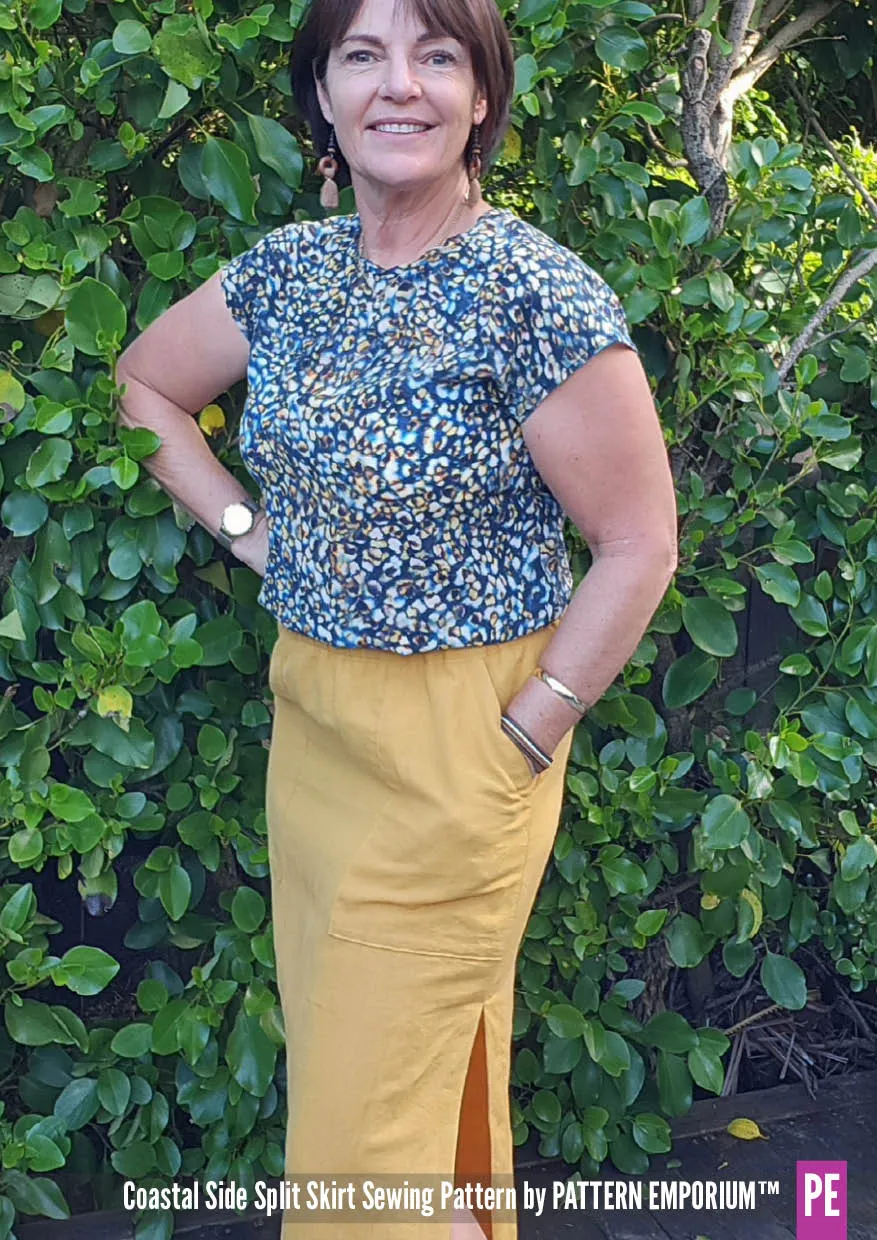 Coastal | Woven Side Split Skirt Sewing Pattern