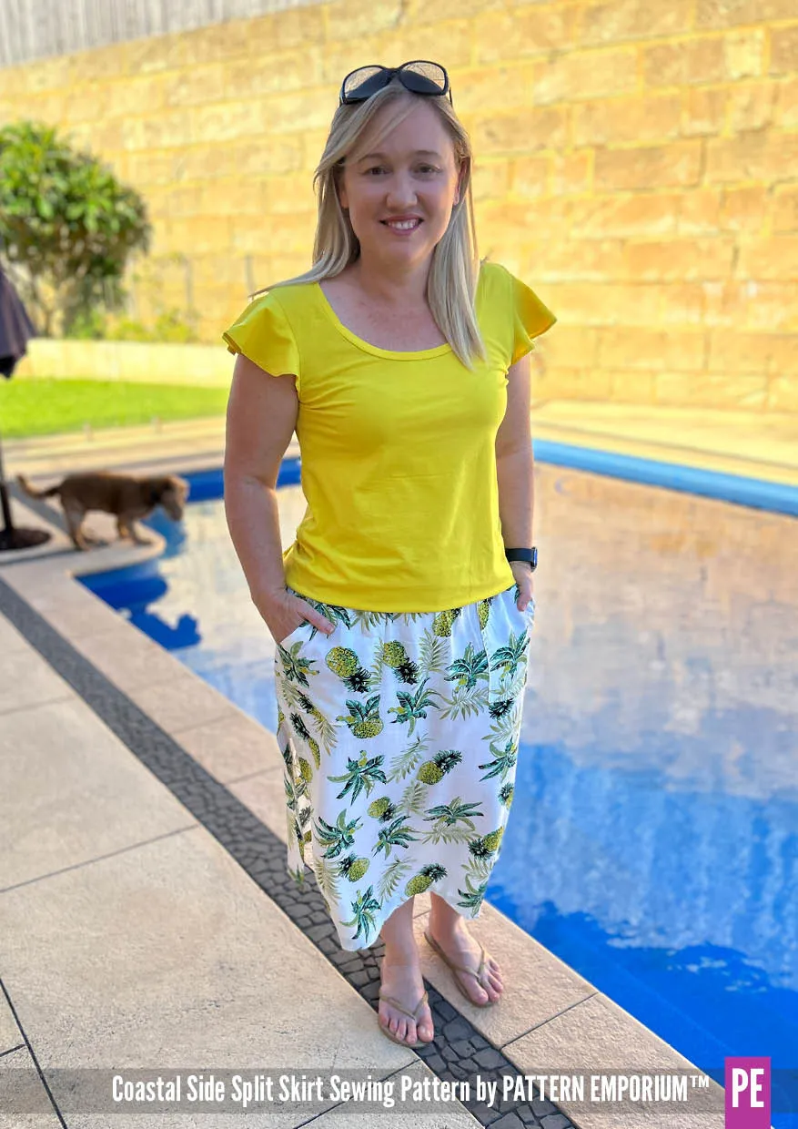 Coastal | Woven Side Split Skirt Sewing Pattern