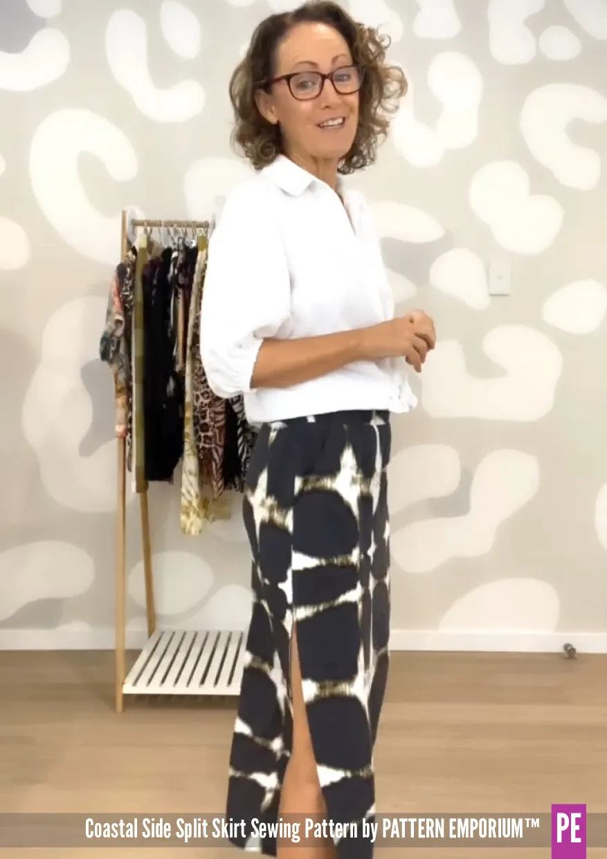 Coastal | Woven Side Split Skirt Sewing Pattern