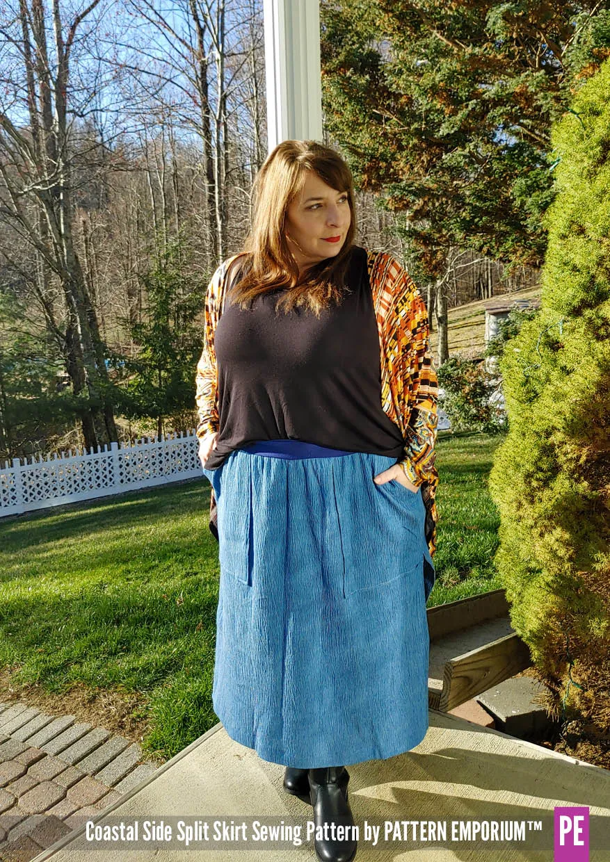 Coastal | Woven Side Split Skirt Sewing Pattern