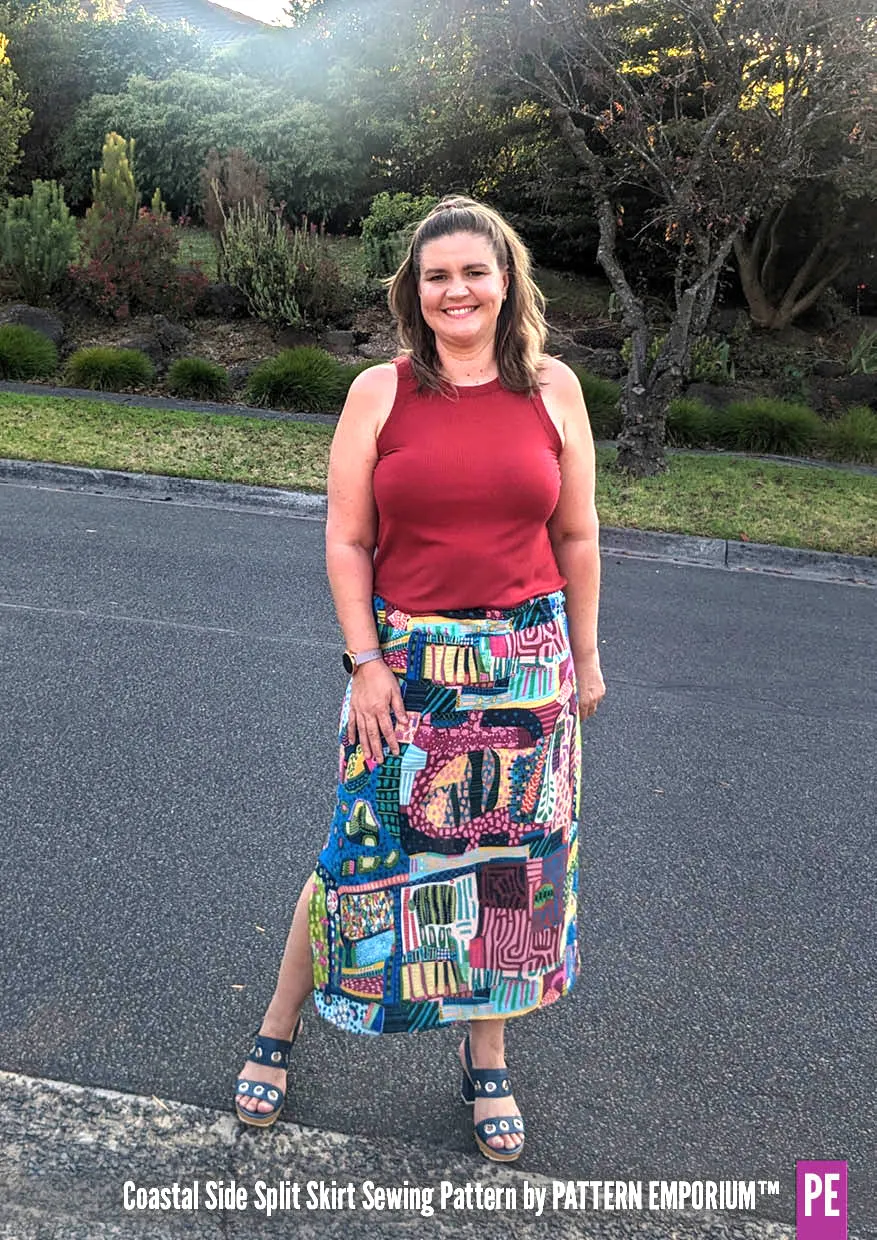 Coastal | Woven Side Split Skirt Sewing Pattern