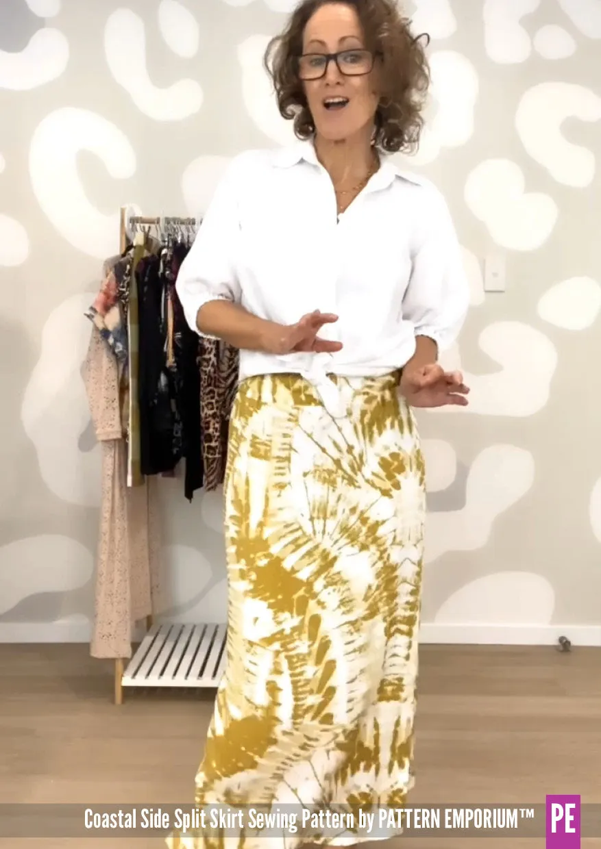 Coastal | Woven Side Split Skirt Sewing Pattern