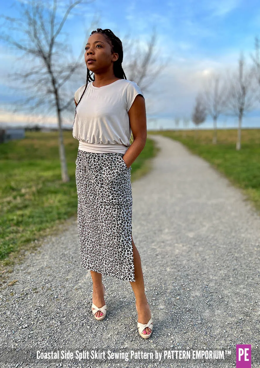 Coastal | Woven Side Split Skirt Sewing Pattern