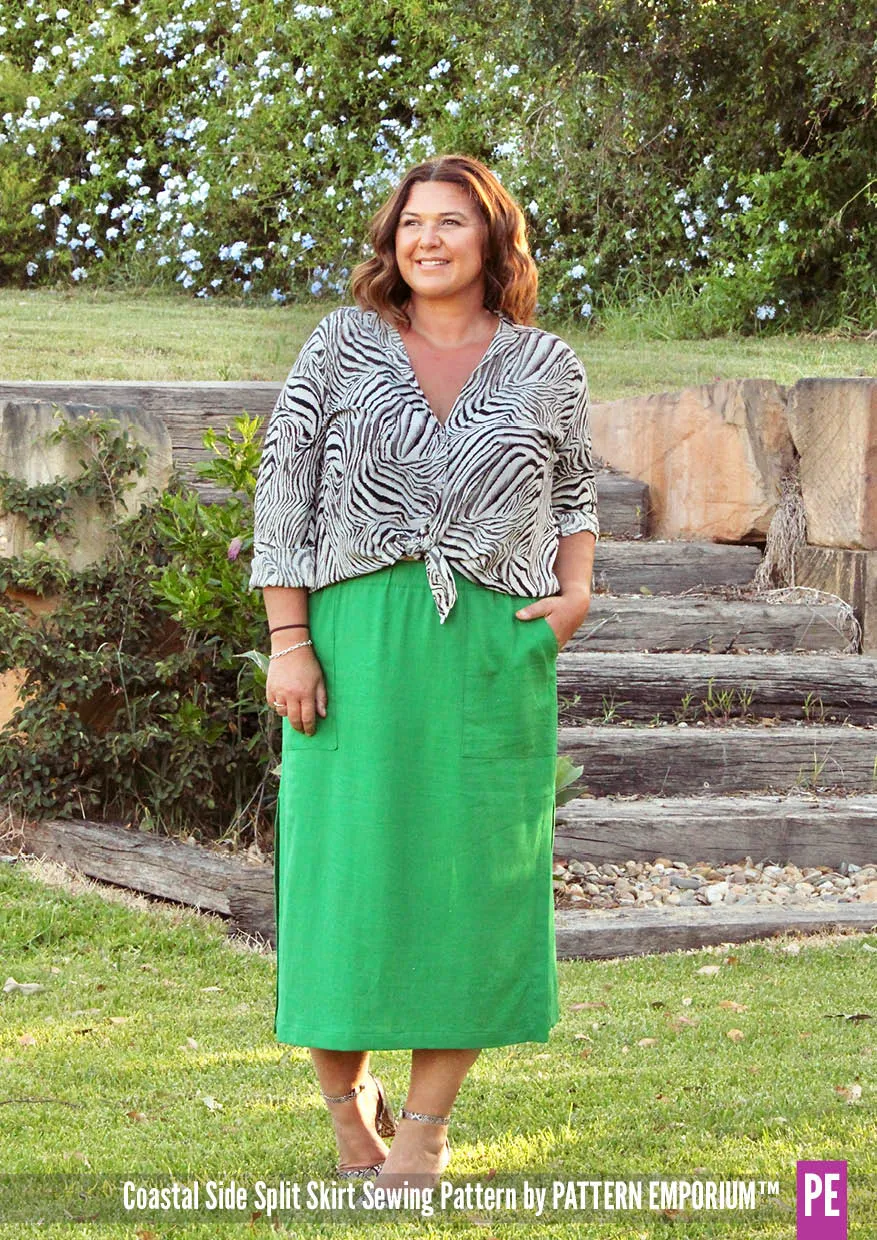 Coastal | Woven Side Split Skirt Sewing Pattern