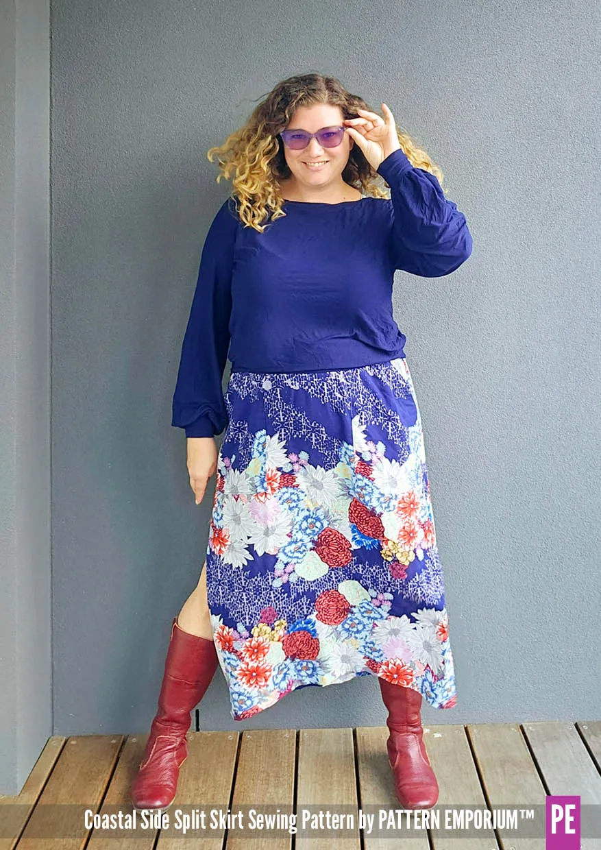 Coastal | Woven Side Split Skirt Sewing Pattern