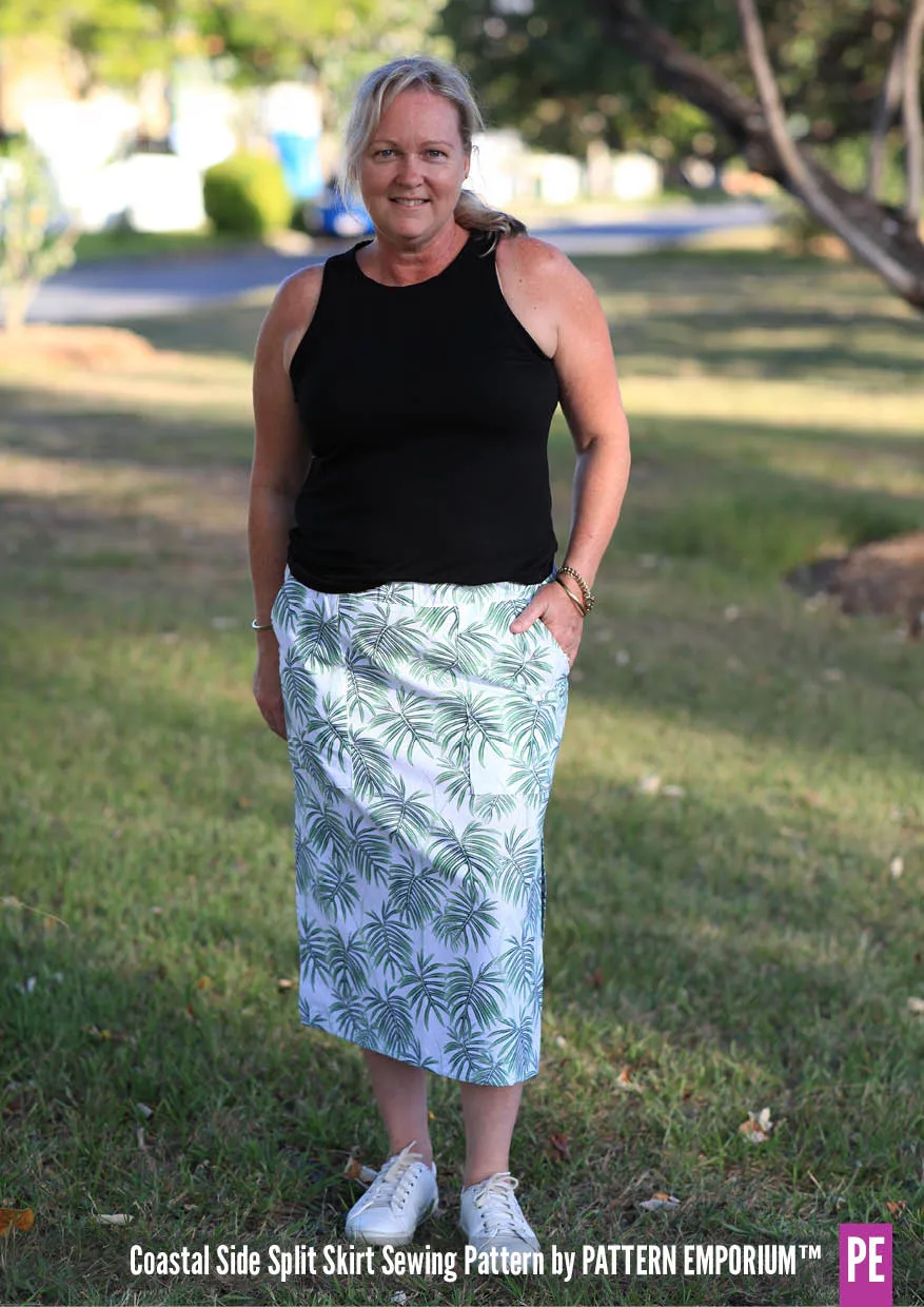 Coastal | Woven Side Split Skirt Sewing Pattern
