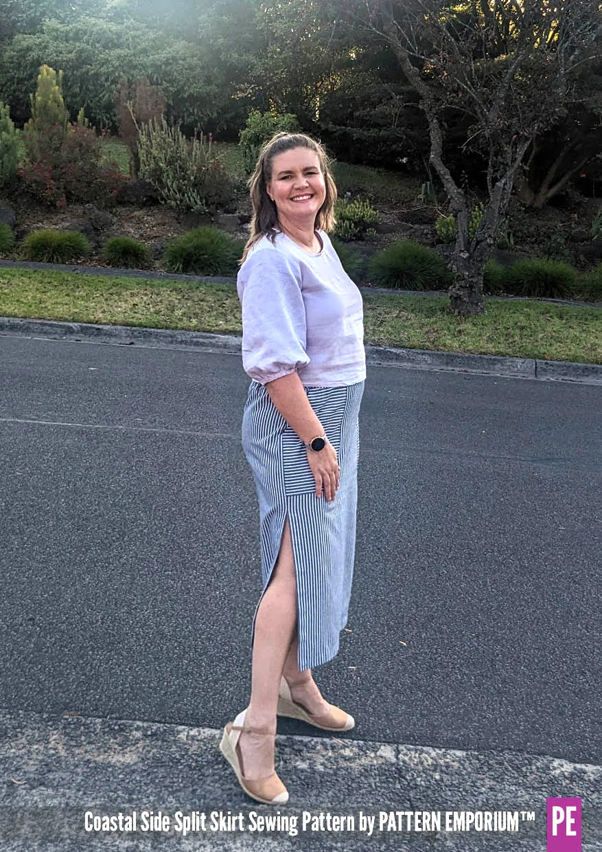 Coastal | Woven Side Split Skirt Sewing Pattern