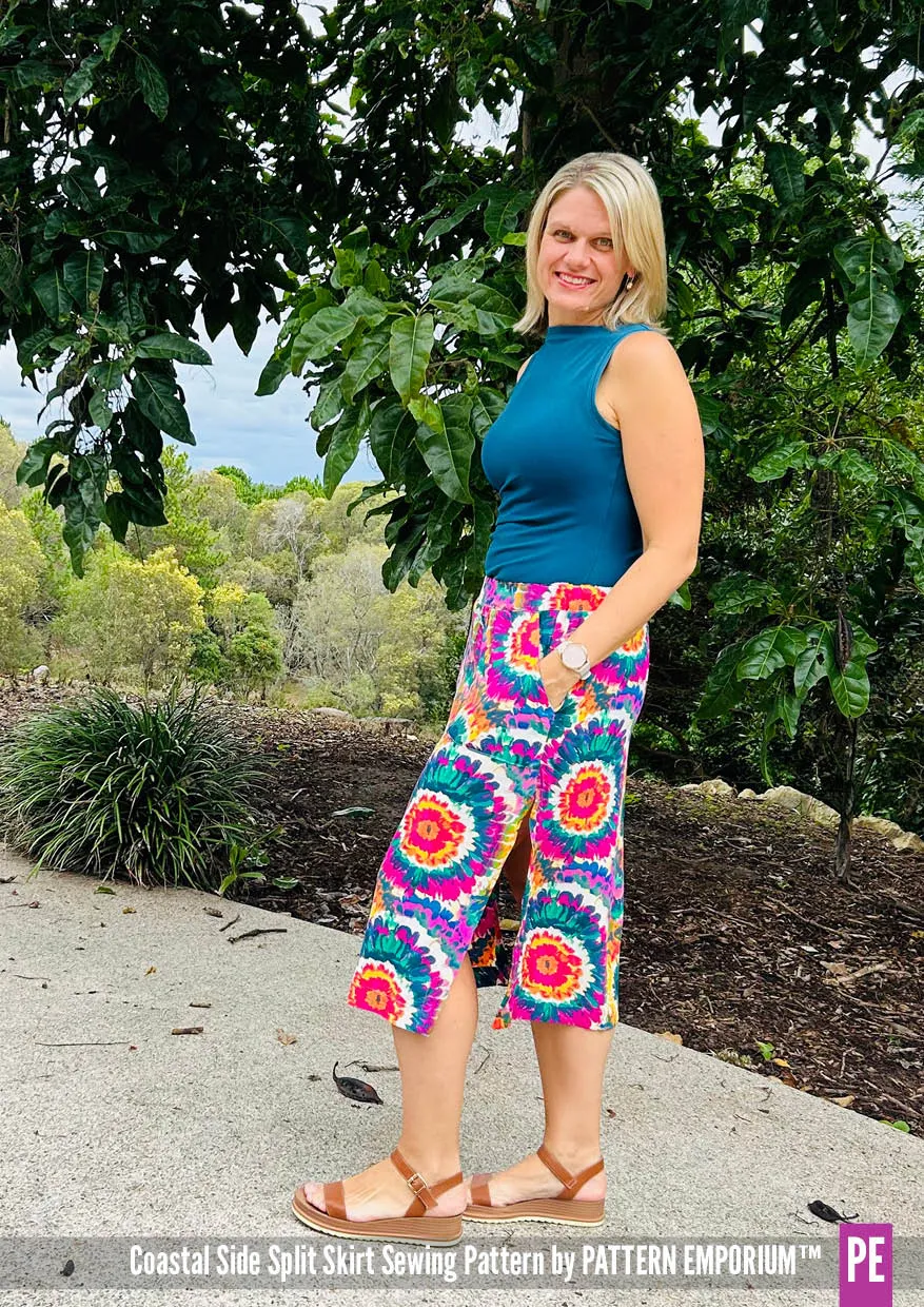Coastal | Woven Side Split Skirt Sewing Pattern