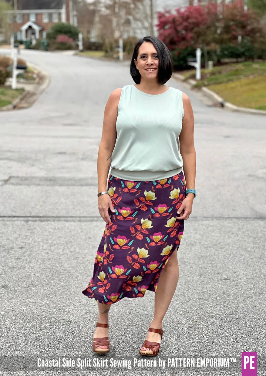 Coastal | Woven Side Split Skirt Sewing Pattern