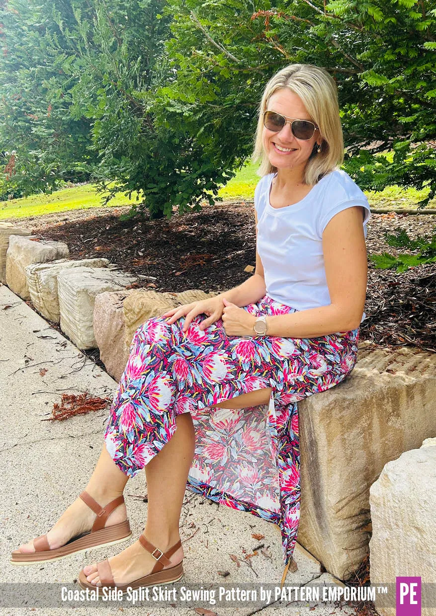 Coastal | Woven Side Split Skirt Sewing Pattern