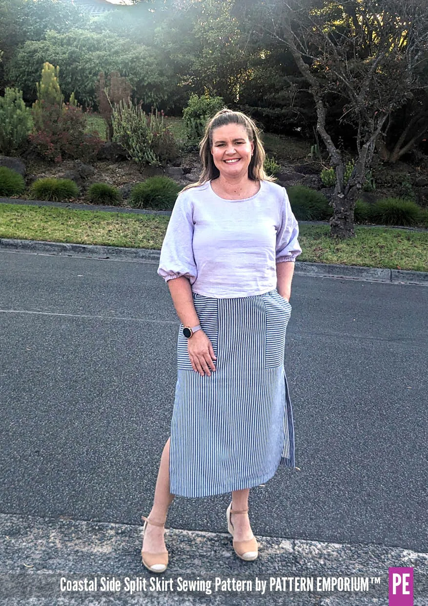 Coastal | Woven Side Split Skirt Sewing Pattern