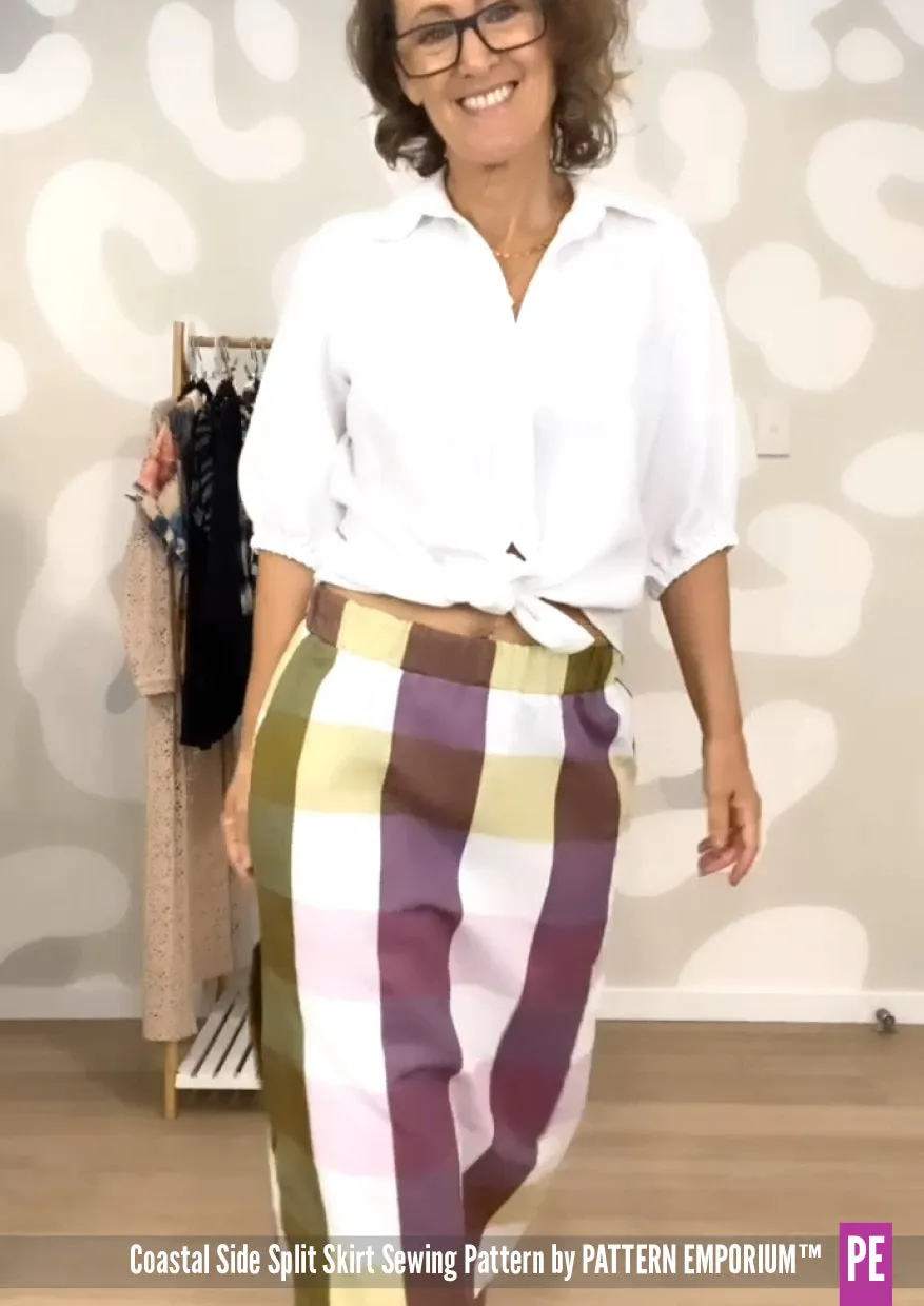 Coastal | Woven Side Split Skirt Sewing Pattern