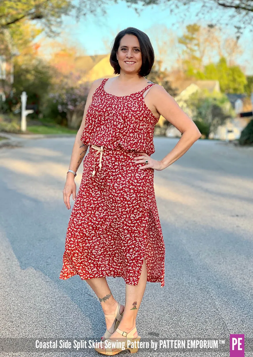 Coastal | Woven Side Split Skirt Sewing Pattern