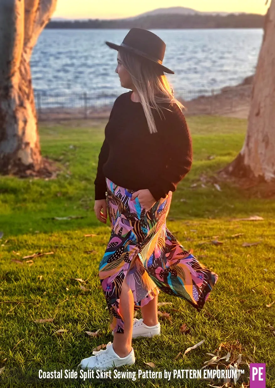 Coastal | Woven Side Split Skirt Sewing Pattern