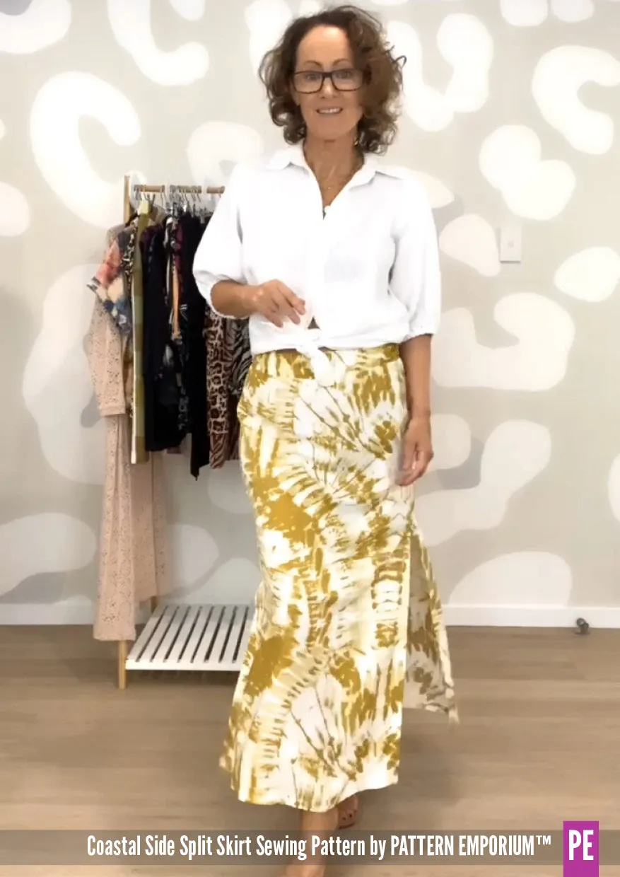 Coastal | Woven Side Split Skirt Sewing Pattern