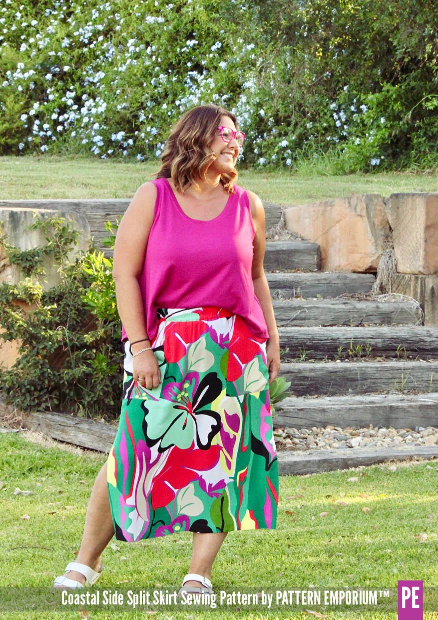 Coastal | Woven Side Split Skirt Sewing Pattern