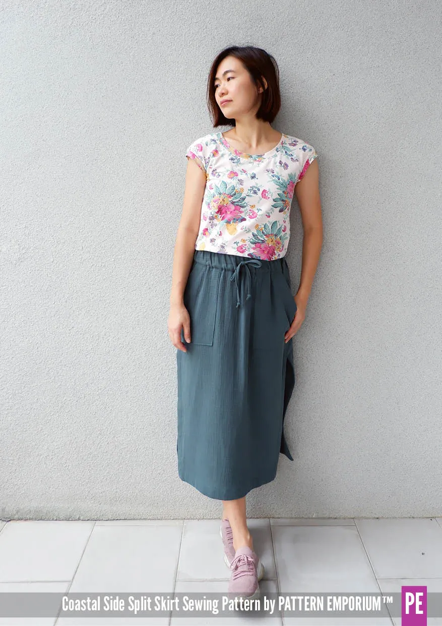 Coastal | Woven Side Split Skirt Sewing Pattern